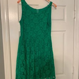 Green lace dress